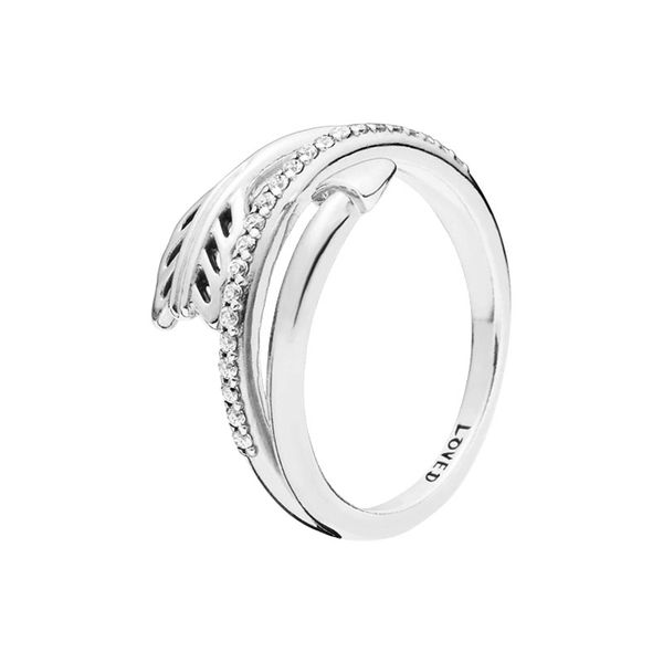 

authentic sterling silver wrap-around arrow rings women wedding designer jewelry for pandora girlfriend couple's ring with original box, Slivery;golden