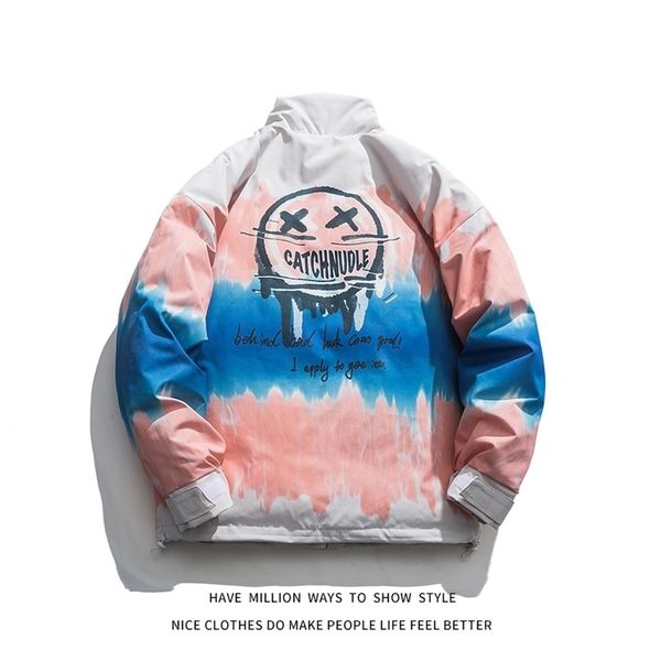 

womens down parkas collection winter thick warm tiedyed print women coat jacket casual men bomber coat high streetwear couple 220902, Black