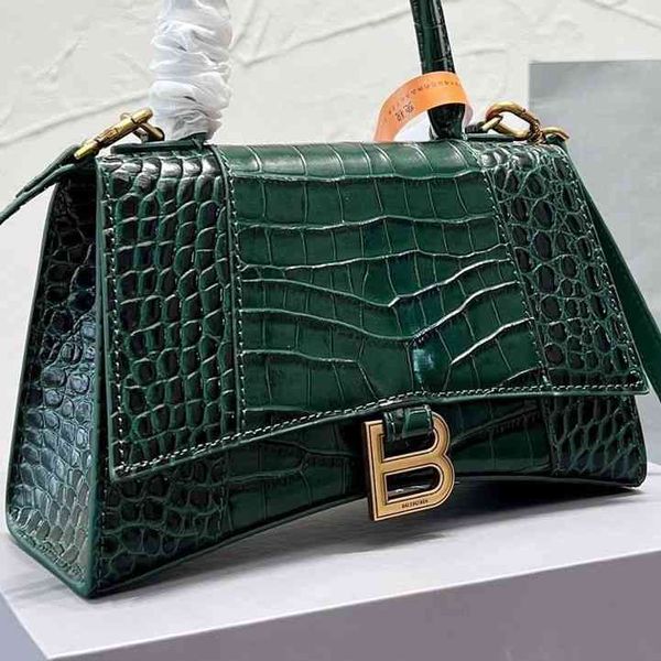 

baleciga's bag designer bags 22s new b original pure leather hourglass handbag crocodile classic versatile one shoulder messenger bag 2