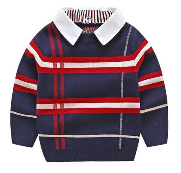 

spring autumn boys cardigan sweater knitted striped sweater toddler kids long sleeve pullover children fashion sweaters clothes, Blue