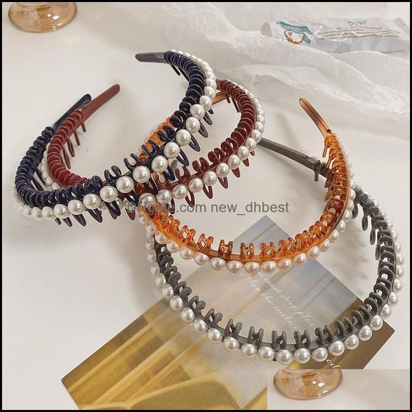 

headbands women hairband hair hoop pearl jewelry accessories tooth nonslip headbands girl fashion wash face haires bands 24 newdhdhofv, Silver