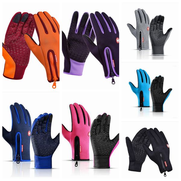 

2pair winter gloves for men women touchscreen warm outdoor cycling driving motorcycle windproof non-slip gloves, Blue;gray