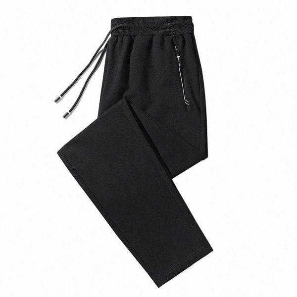 

men's pants men's pants -8xl large size men elastic waistline sports leisure straight male pencil sweatpants cotton long trousers, Black