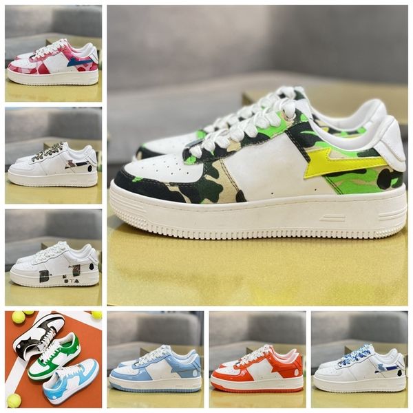 

boots 2022 fashion casual shoes designer mens womens big a bathing ape camouflage sta medicom toy camo men ladies sneaker kid woman monkey s, Black