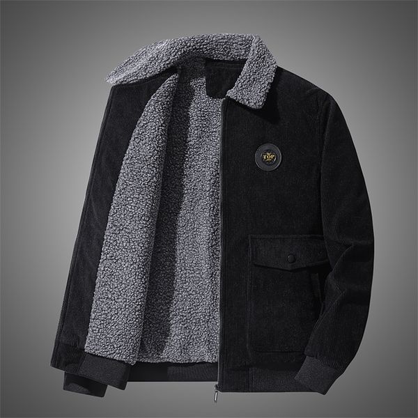 

mens down parkas mens parkas jacket fleece wool liner thicken coat winter men casual warm windproof outerwear overcoat turndown collar 22090, Black