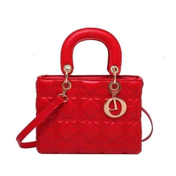 

fashion women's handbag new lady's princess diana bag lingge embroidery line simple foreign style solid color texture single shoul