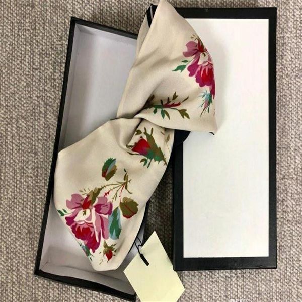 

designer brand silk elastic women headbands fashion luxury girls flowers hair bands scarf hair accessories gifts headwraps s9042805, Blue;gray