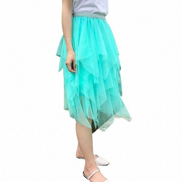 

skirts tulle faldas mujer moda 2022 fashion elastic high waist mesh maxi pleated long midi tutu saias jupe women's skirts fruit green i, Black