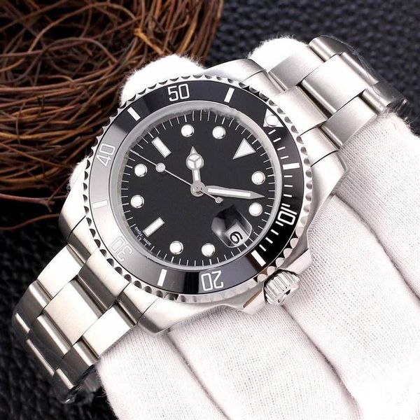 

men watches automatic mechanical ceramics waterproof 41mm full stainless steel gliding clasp swim wristwatches sapphi258g, Slivery;brown