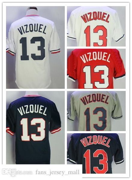 

baseball fashion turn white head 13 vizquel blue red white jerseys mens sports outdoors 13 vizquel training baseball wear, Black