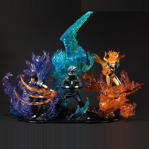 

anime naruto shippuden uzumaki naruto uchiha sasuke hatake kakashi pvc action figure collectible model toys for christmas gift y2263h