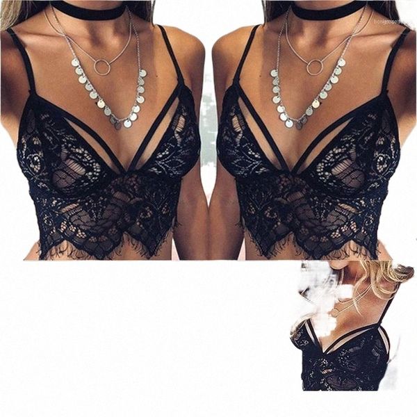 

camisoles & tanks camisoles & tanks arrived women tank lace floral unpadded bralette bralet bra bustiers crop cami tank11 i5o6#, Black;white