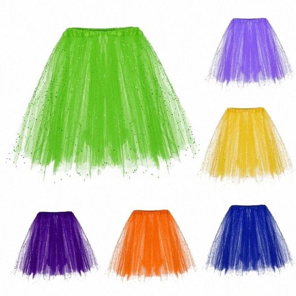 

skirts skirts ladies -selling fashion sequins 3-layer mesh multicolor dance skirt high waist elastic tutu girl w2uq#, Black