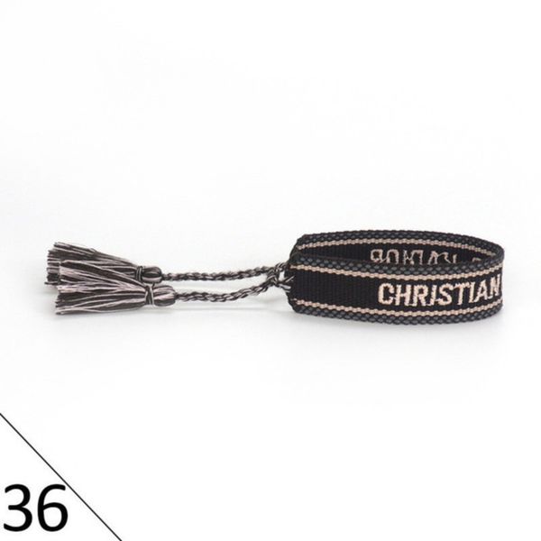 

designers fashion wovens friendship bracelet for luxury brand handmade braided bracelets with tassel print embroidery men bangle code 20-38, Golden;silver