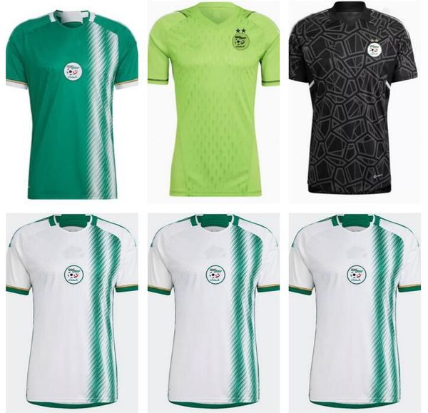 

22 23 algerie soccer jerseys 2022 fans player version mahrez brahimi bennacer algeria special jersey men kids maillot de football shirts tra, Black;yellow