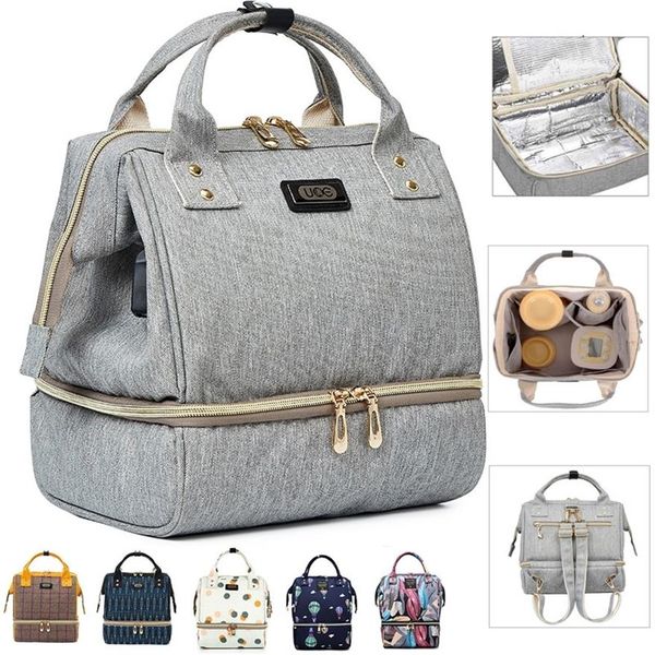 

fashion mummy maternity diaper bag large baby bags for mom thermal insulation travel nappy chaning backpack stroller organizer y200107180y