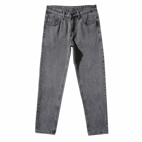 

men's pants men's pants denim non-shrink casual straight leg men trousers sweatpants classic e7m1#, Black