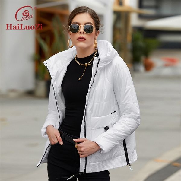 

womens down parkas hailuozi spring women jacket fashion side zipper special design coat classic quality filler womens hood parka 7089 220902, Black