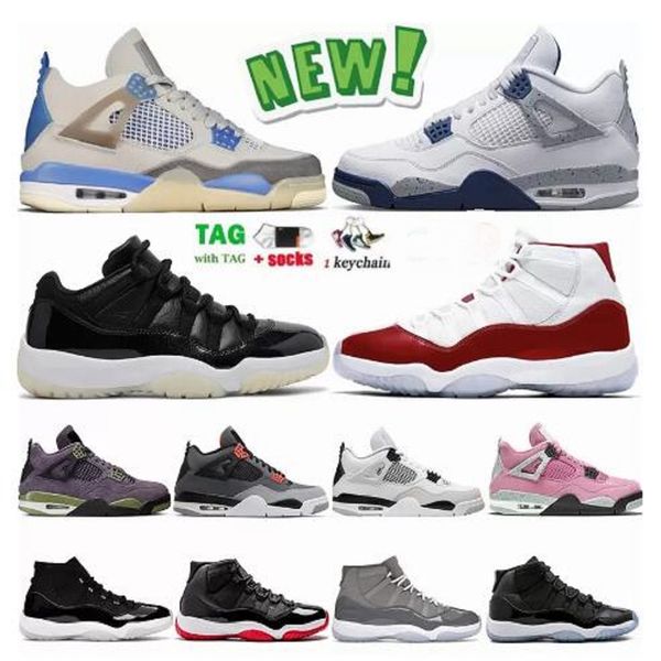 

women basketball shoes 4s jumpman 4 university blue black cat pure money bred metallic purple fire red white oreo cement men sports sneakers