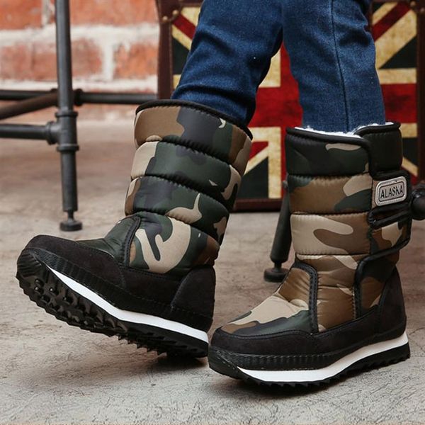 

2019 winter children boots boys snow boots girls sport children shoes for boys sneakers fashion leather child shoes kids257k, Black;grey