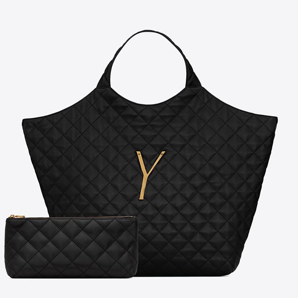 

denim quilted tote bag women shoulder bag handbag genuine leather shopping bags side chain purse large capacity totes hardware big gold silv