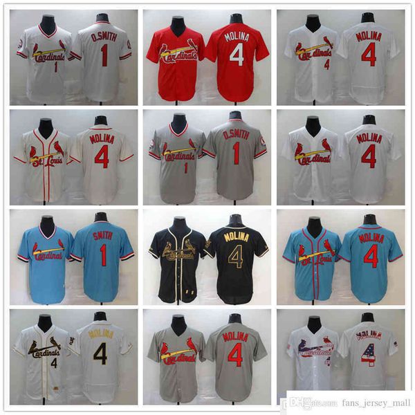 

2022 news baseball 1 ozzie smith jerseys stitched 4 yadier molina jersey 46 paul goldschmidt black white gold red blank blue no