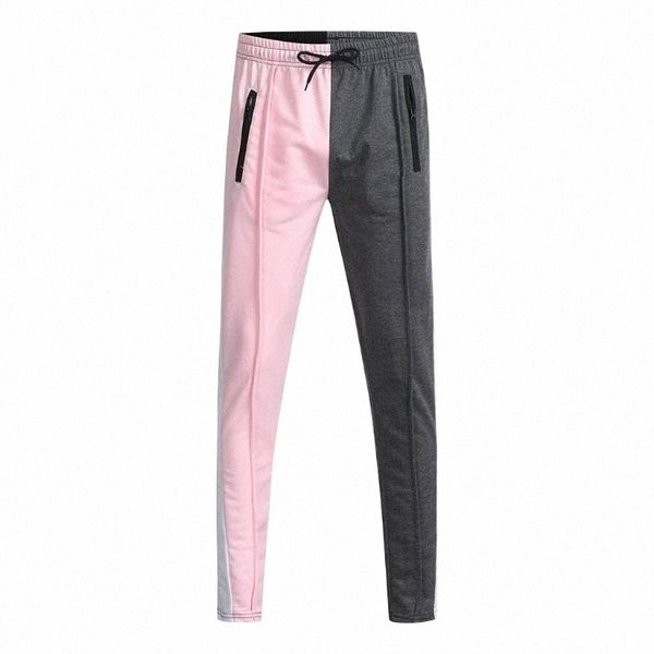 

men's pants men's pants fashion casual solid loose patchwork color sweatpant trousers jogger 2021 male sports clothes q8hd#, Black