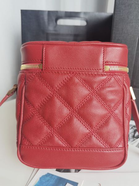 

women's shoulder bags genuine leather handbag cosmetic bag fashion, Black;red
