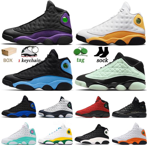 

jumpman 13 13s men women basketball shoes university french brave blue del sol court purple flint black cat hyper royal trainers sports snea