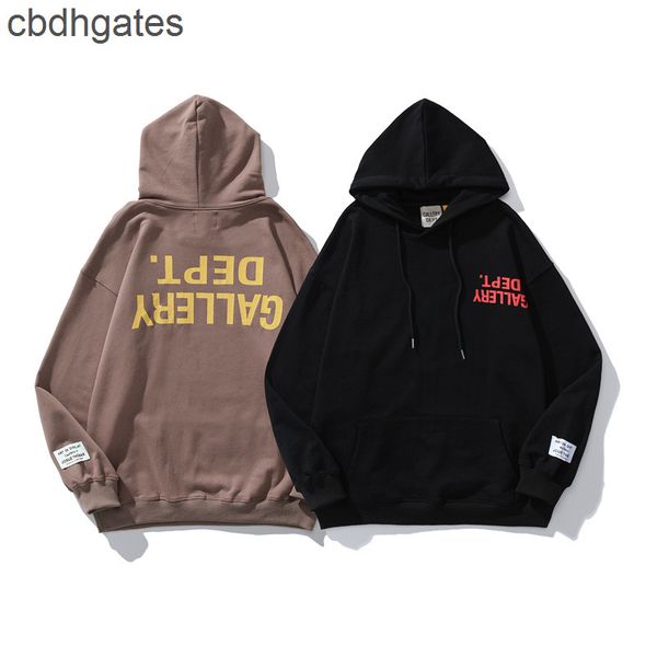 

hoodie hoodies mens designer galleryes dept autumn winter 2022 high street trend inverted letter printed, Black