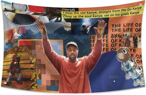 

the old kanye flag 3x5 ft funny poster man cave wall decor banner with brass grommets for president college dorm room bedroom living room
