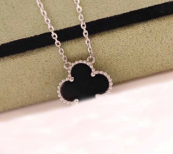 

s925 silver charm pendant necklace with black agate have stamp box platinum plated ps7066a, Golden