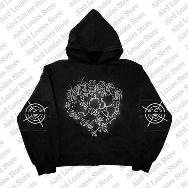 

mens hoodies sweatshirts mens y2k clothes splicing girl oversized hoodie streetwear zip up coat diamond harajuku jacket winter hoodies 2209, Black