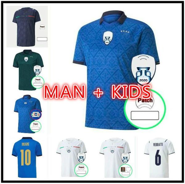 

college wear man kids kit 2021 2022 player version italy insigne immobile soccer jerseys belotti jorginho pellegrini verratti zaniolo home a, Black