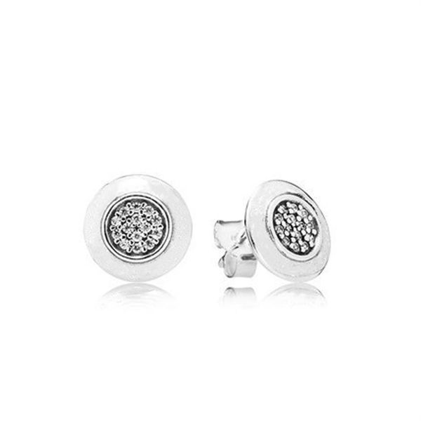 

authentic 925 sterling silver earring crystal stud earrings for jewelry with gift box wedding earrings227z, Golden;silver