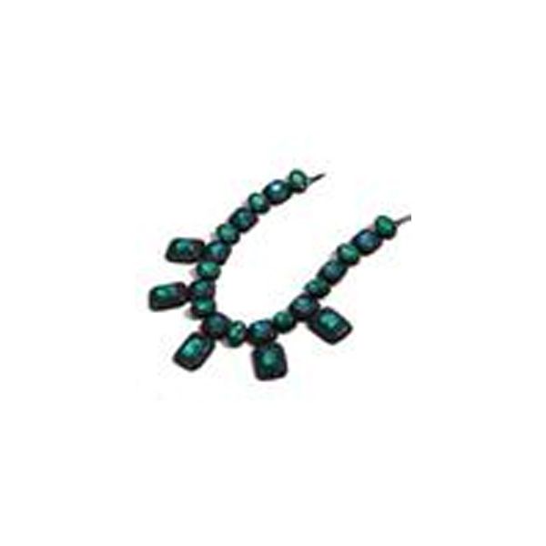

beaded necklaces 2022 european and american stars luxury brand green glass crystal gems short collarbone exaggerated necklace female accesso, Silver