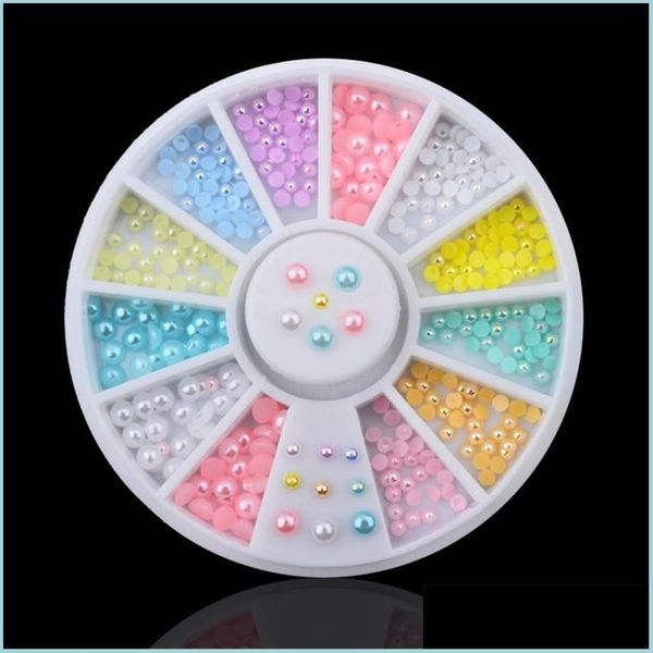 

nail art decorations nail art decorations 2mm m mix color pearls glitter rhinestones wheel makeup toolsnail drop delivery 2021 health dhq6e, Silver;gold