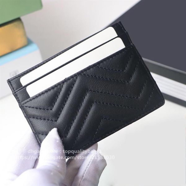 

2020 new designer card bag with box luxury genuine leather women and mens classic letter card holder 10x7cm 233166 shipin269n, Brown;gray