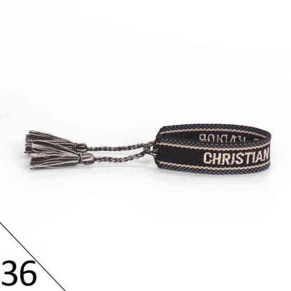 

designers fashion wovens friendship bracelet for luxury brand handmade braided bracelets with tassel print embroidery men bangle code 20-38, Golden;silver