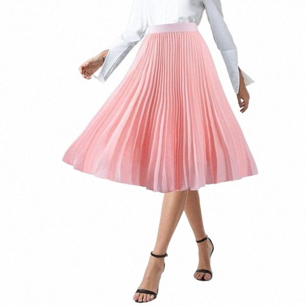 

skirts skirts misshow elastic high waist women skirt casual vintage solid pleated midi lady black pink fashion simple saia mujer faldas z4i8
