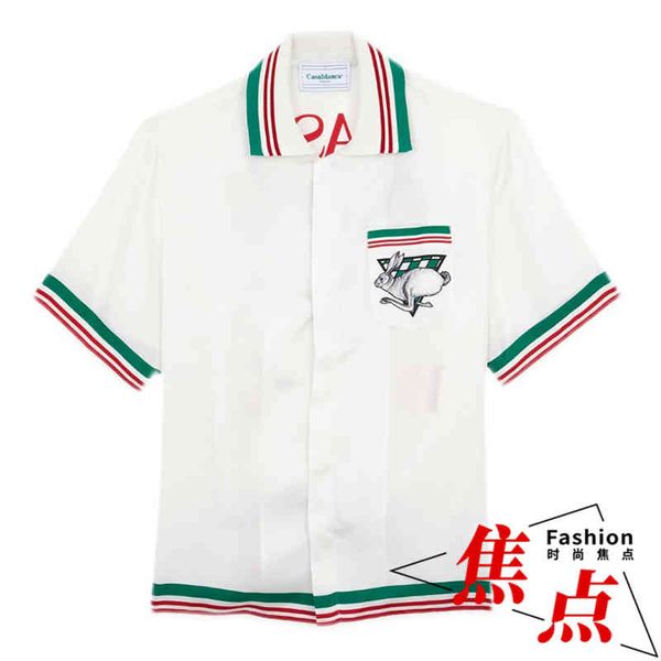 

fashion shirt 2022 designer t shirts casablance casual loose silk shirt hawaii swimming pool shirts colorful whisky t shirt gradient casa sh, White;black