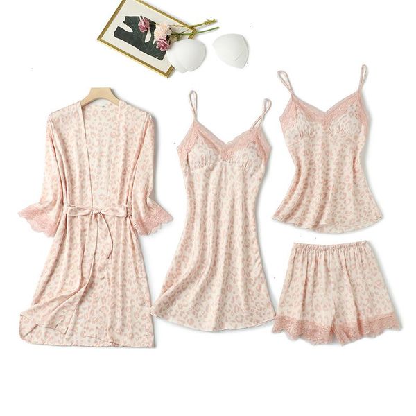 

lace leopard patchwork sleepwear pajamas suit nightwear sleep set, Black;red