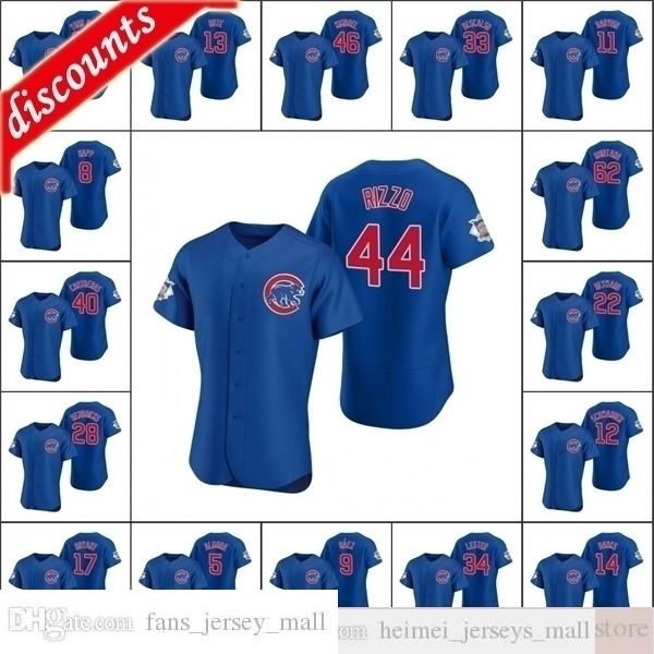 

2021 baseball 9 javier 17 kris baez bryant jerseys 22 jason heyward 44 anthony rizzo happ bote custom women youth royal alternate jersey, Black