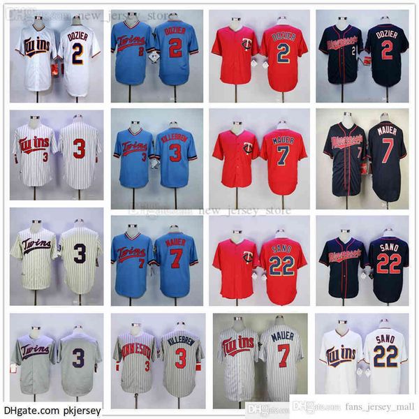 

custom 2019th vintage man women youth baseball jerseys 2 brian 3 harmon dozier killebrew kids stitched 7 joe 22 miguel mauer sano jersey, Black