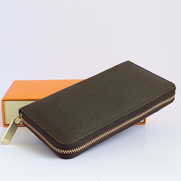 

classic designer luxury wallets for long purse leather bill holder with multiple card slots 60017 with box260r, Red;black