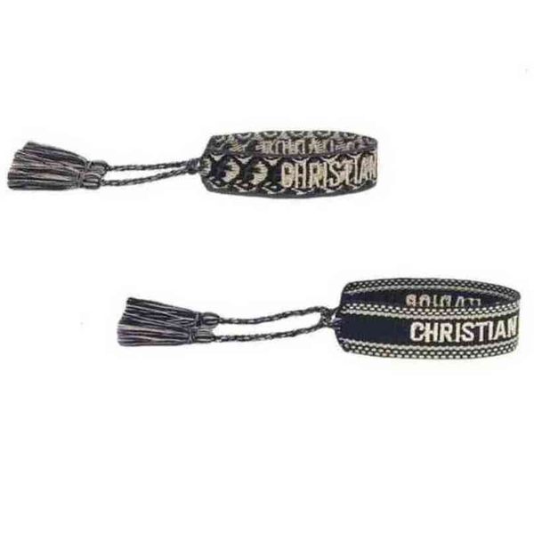

fashion designers wovens friendship bracelet for luxury brand handmade braided bracelets with tassel print embroidery men bangle code 20-38, Golden;silver