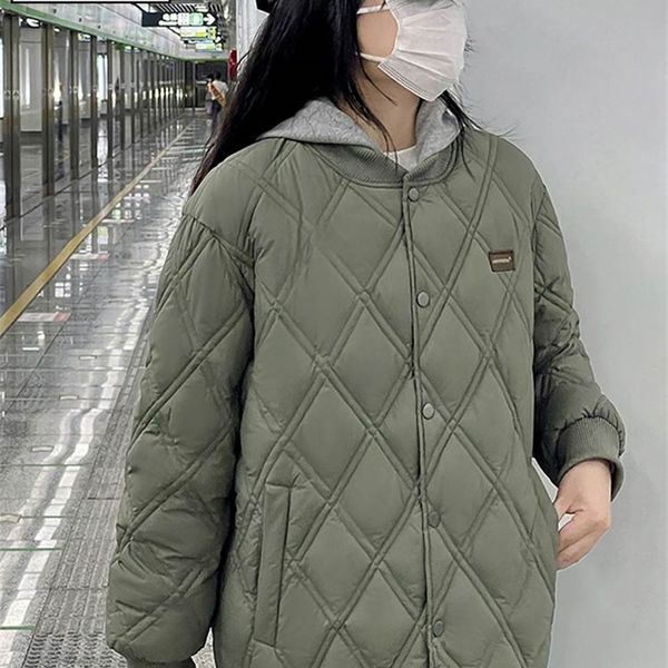 

womens down parkas greller women parkas winter jacket warm baseball female basic coat down cotton padded clothes short jacket outwear 220902, Black
