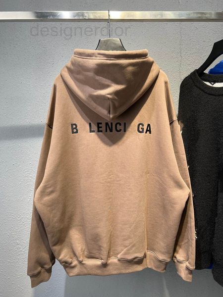 

men's hoodies & sweatshirts designer high version autumn and winter new paris b home front back embroidered mint green men's women, Black