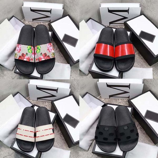 

designer slipper slides floral slide sandal rubber beach summer slippers flat thick sole bathroom home shoes slippers4, Black