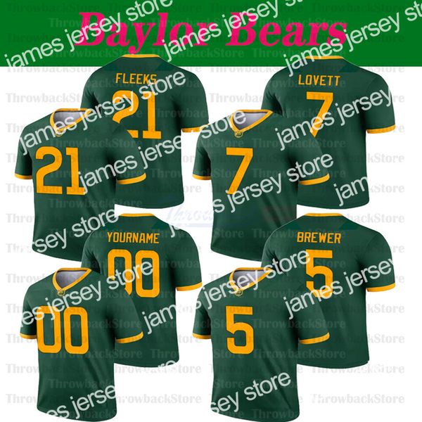

american college football wear custom baylor jersey #5 denzel mims #7 john lovett #10 rg3 robert griffin iii #12 charlie brewer ii jerseys, Black